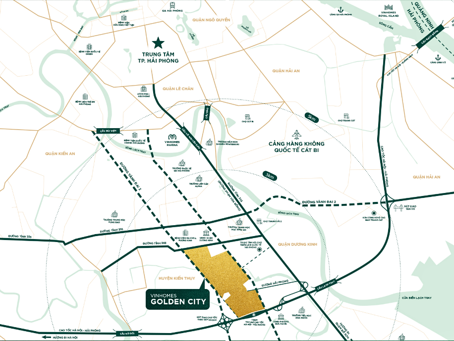 Vị trí dự án Vinhomes Golden City